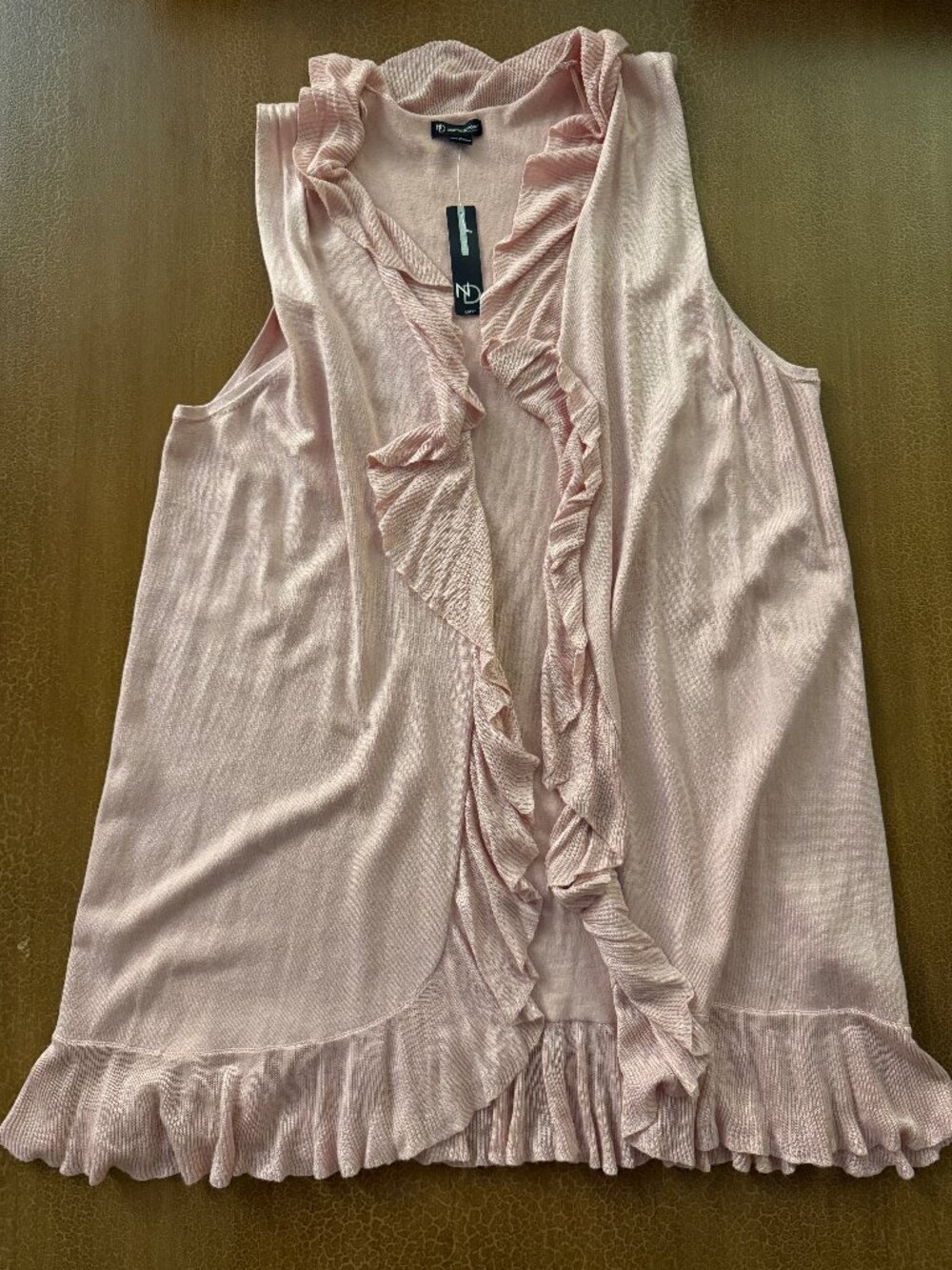 NWT New Directions Curvy Sleeveless Sweater Shaw Light Pink - Size 1X